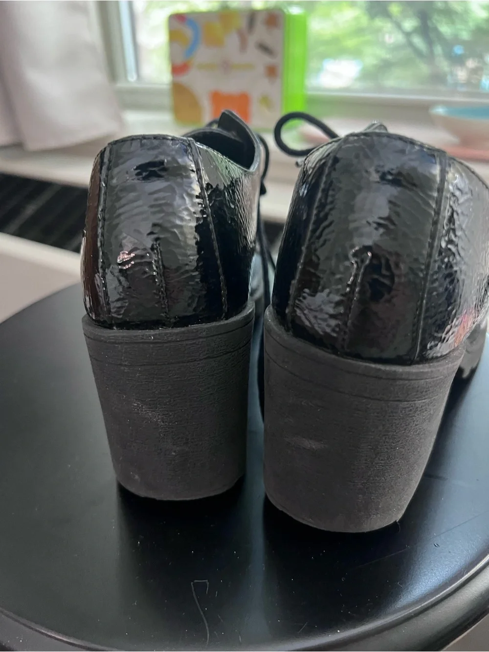 Dirty Laundry Black Patent Leather Lace-Up Oxfords